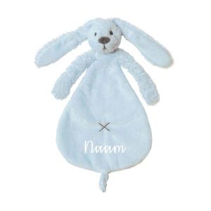 Rabbit Richie Knuffeldoekje Met Naam – Licht Blauw
