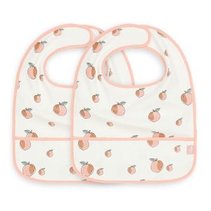 Jollein Slabbetje Waterproof Peach – 2 stuks