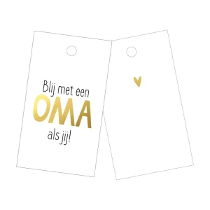 Cadeaulabel – Blij met een oma als jij – 5 stuks
