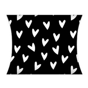 Cadeaudoosje Hartjes zwart-wit